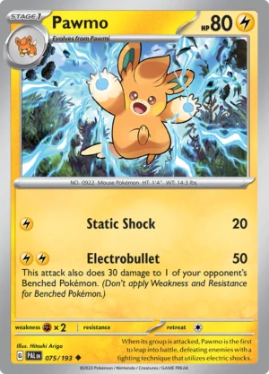 Pokémon TCG SV2: Paldea Evolved 075/193 Pawmo Uncommon Ungraded