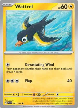 Pokémon TCG SV2: Paldea Evolved 081/193 Wattrel Common Ungraded