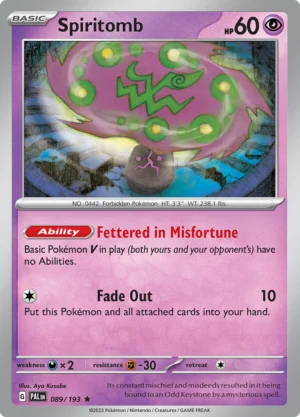 Pokémon TCG SV2: Paldea Evolved 089/193 Spiritomb Rare Ungraded