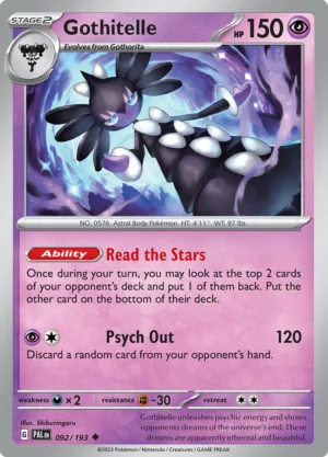Pokémon TCG SV2: Paldea Evolved 092/193 Gothitelle Uncommon Ungraded