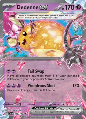 Pokémon TCG SV2: Paldea Evolved 093/193 Dedenne ex Double Rare Ungraded