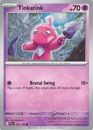 Pokémon TCG SV2: Paldea Evolved 102/193 Tinkatink Common Ungraded