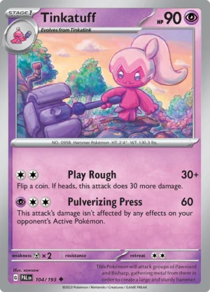 Pokémon TCG SV2: Paldea Evolved 104/193 Tinkatuff Uncommon Ungraded