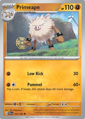 Pokémon TCG SV2: Paldea Evolved 107/193 Primeape Uncommon Ungraded