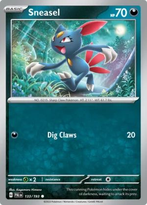 Pokémon TCG SV2: Paldea Evolved 133/193 Sneasel Common Ungraded