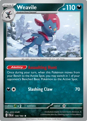 Pokémon TCG SV2: Paldea Evolved 134/193 Weavile Rare Ungraded