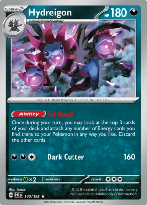 Pokémon TCG SV2: Paldea Evolved 140/193 Hydreigon Rare Ungraded