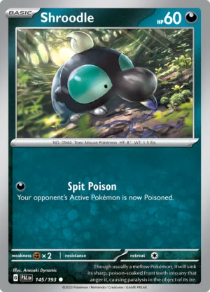 Pokémon TCG SV2: Paldea Evolved 145/193 Shroodle Common Ungraded