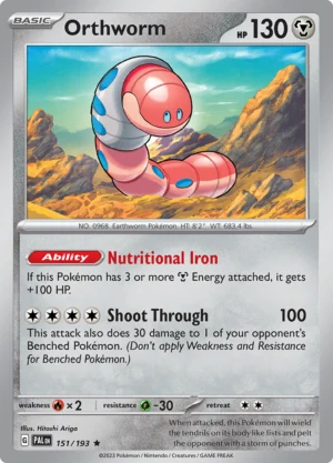 Pokémon TCG SV2: Paldea Evolved 151/193 Orthworm Rare Ungraded