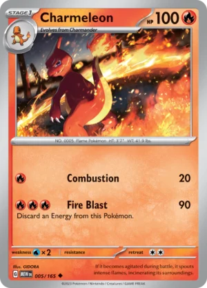 Pokémon TCG SV: Scarlet & Violet 151 005/165 Charmeleon Uncommon Ungraded