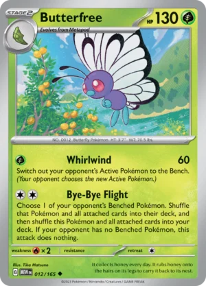 Pokémon TCG SV: Scarlet & Violet 151 012/165 Butterfree Uncommon Ungraded