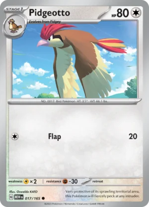 Pokémon TCG SV: Scarlet & Violet 151 017/165 Pidgeotto Common Ungraded