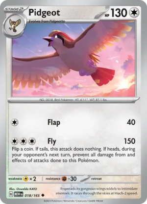Pokémon TCG SV: Scarlet & Violet 151 018/165 Pidgeot Uncommon Ungraded