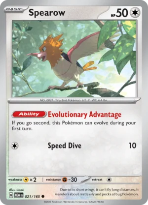 Pokémon TCG SV: Scarlet & Violet 151 021/165 Spearow Common Ungraded