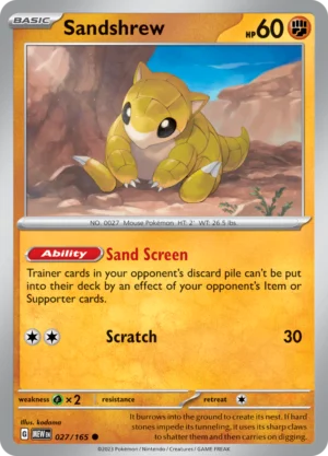 Pokémon TCG SV: Scarlet & Violet 151 027/165 Sandshrew Common Ungraded