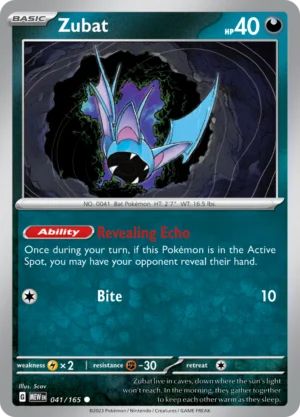 Pokémon TCG SV: Scarlet & Violet 151 041/165 Zubat Common Ungraded