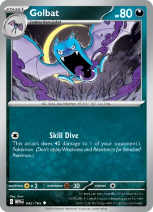 Pokémon TCG SV: Scarlet & Violet 151 042/165 Golbat Uncommon Ungraded
