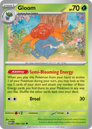 Pokémon TCG SV: Scarlet & Violet 151 044/165 Gloom Uncommon Ungraded