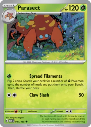 Pokémon TCG SV: Scarlet & Violet 151 047/165 Parasect Uncommon Ungraded