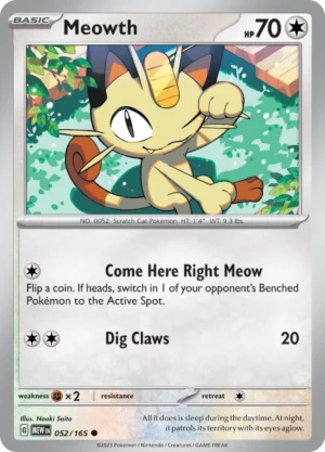 Pokémon TCG SV: Scarlet & Violet 151 052/165 Meowth Common Ungraded
