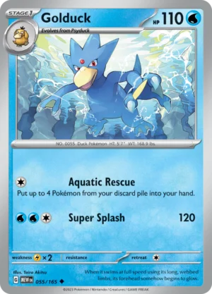 Pokémon TCG SV: Scarlet & Violet 151 055/165 Golduck Uncommon Ungraded
