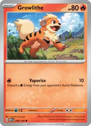 Pokémon TCG SV: Scarlet & Violet 151 058/165 Growlithe Common Ungraded