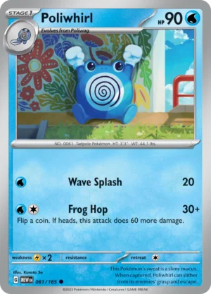 Pokémon TCG SV: Scarlet & Violet 151 061/165 Poliwhirl Common Ungraded