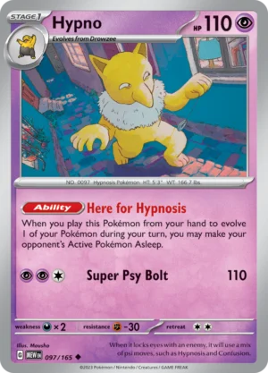 Pokémon TCG SV: Scarlet & Violet 151 097/165 Hypno Uncommon Ungraded