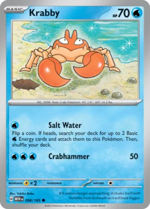 Pokémon TCG SV: Scarlet & Violet 151 098/165 Krabby Common Ungraded