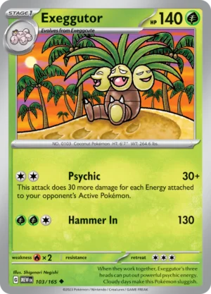 Pokémon TCG SV: Scarlet & Violet 151 103/165 Exeggutor Uncommon Ungraded