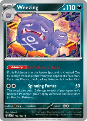 Pokémon TCG SV: Scarlet & Violet 151 110/165 Weezing Rare Ungraded