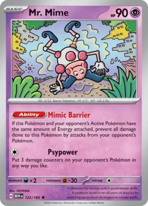 Pokémon TCG SV: Scarlet & Violet 151 122/165 Mr. Mime Rare Ungraded