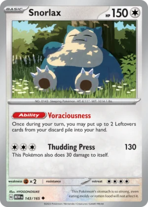 Pokémon TCG SV: Scarlet & Violet 151 143/165 Snorlax Uncommon Ungraded