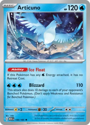 Pokémon TCG SV: Scarlet & Violet 151 144/165 Articuno Rare Ungraded