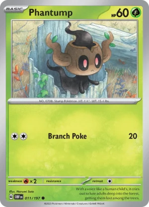 Pokémon TCG SV3: Obsidian Flames 011/197 Phantump Common Ungraded