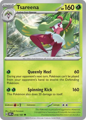 Pokémon TCG SV3: Obsidian Flames 018/197 Tsareena Uncommon Ungraded