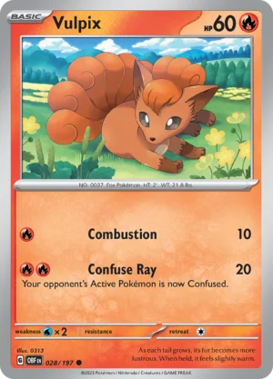 Pokémon TCG SV3: Obsidian Flames 028/197 Vulpix Common Ungraded