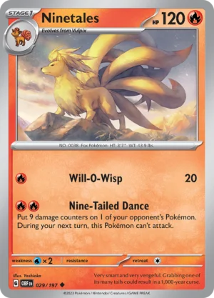 Pokémon TCG SV3: Obsidian Flames 029/197 Ninetales Uncommon Ungraded