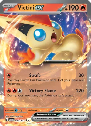 Pokémon TCG SV3: Obsidian Flames 033/197 Victini ex Double Rare Ungraded