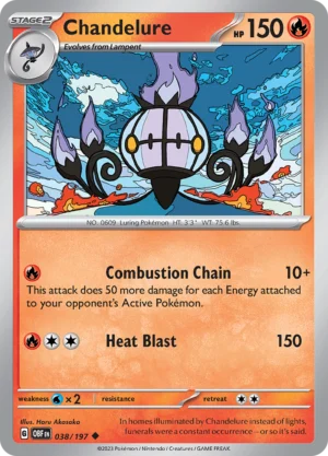 Pokémon TCG SV3: Obsidian Flames 038/197 Chandelure Uncommon Ungraded