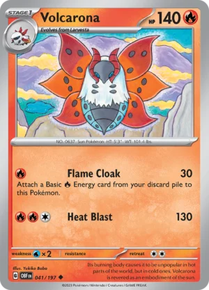 Pokémon TCG SV3: Obsidian Flames 041/197 Volcarona Uncommon Ungraded