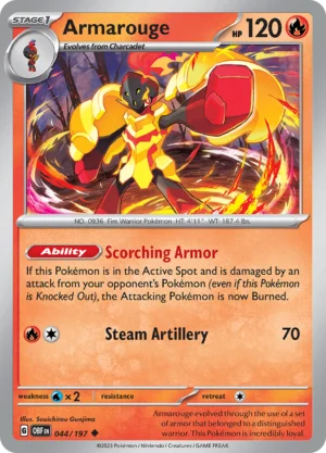Pokémon TCG SV3: Obsidian Flames 044/197 Armarouge Uncommon Ungraded
