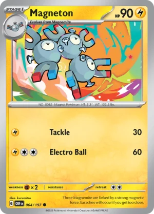 Pokémon TCG SV3: Obsidian Flames 064/197 Magneton Common Ungraded