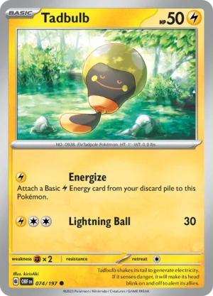 Pokémon TCG SV3: Obsidian Flames 074/197 Tadbulb Common Ungraded
