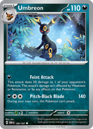 Pokémon TCG SV3: Obsidian Flames 130/197 Umbreon Uncommon Ungraded