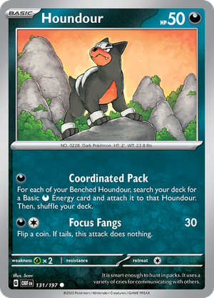 Pokémon TCG SV3: Obsidian Flames 131/197 Houndour Common Ungraded