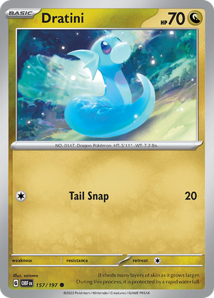 Pokémon TCG SV3: Obsidian Flames 157/197 Dratini Common Ungraded
