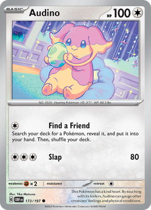 Pokémon TCG SV3: Obsidian Flames 173/197 Audino Common Ungraded