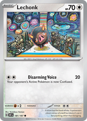 Pokémon TCG SV3: Obsidian Flames 181/197 Lechonk Common Ungraded