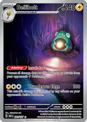 Pokémon TCG Bellibolt 201/197 SV03: Obsidian Flames IR Ungraded